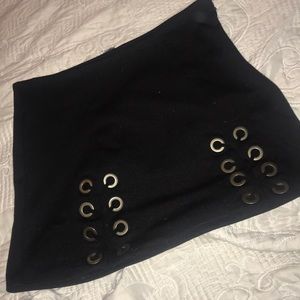 Short black mini skirt